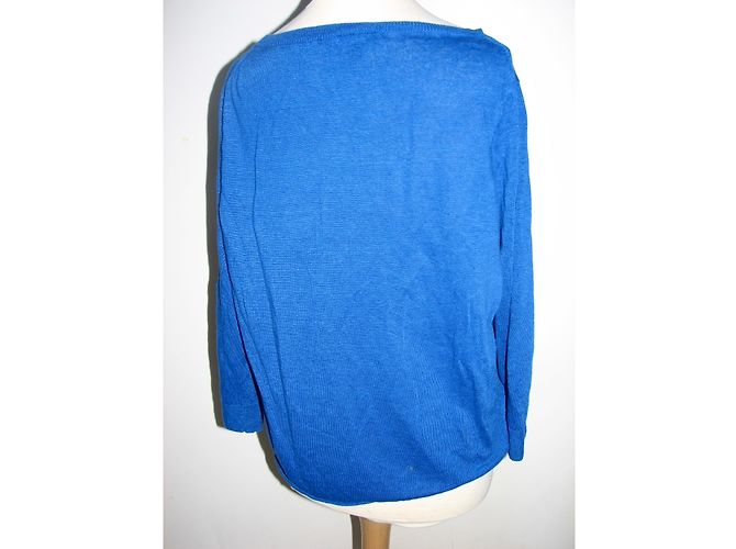 Autre Marque Top de punto J Crew de lino azul - vista 3