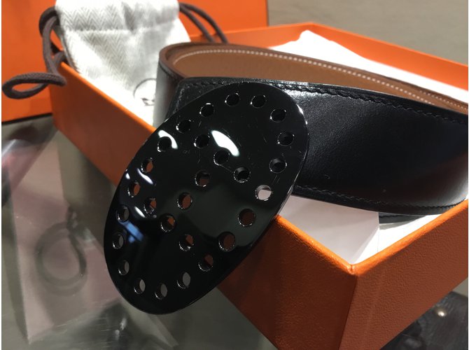 Hermès Donna reversibile Nero Beige - vista 2