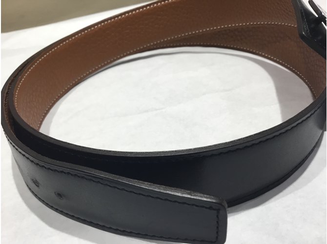 Hermès Donna reversibile Nero Beige - vista 5