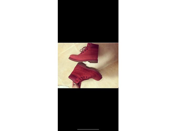 Botas Timberland de piel de ciervo rojo oscuro 38 Burdeos - vista 2