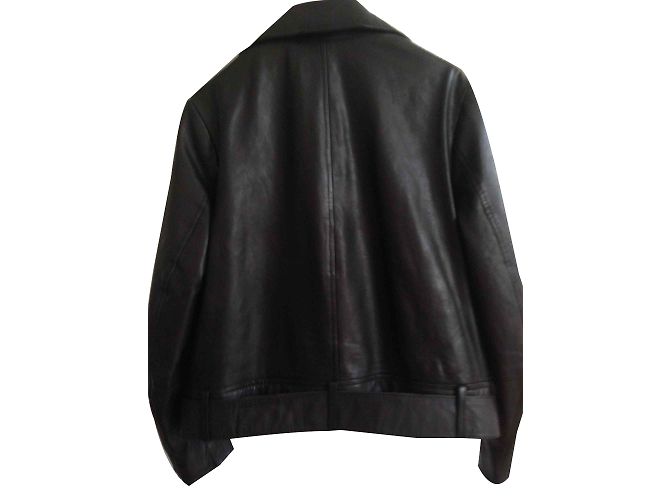 Les Petites Schwarze Biker Lederjacke - Ansicht 2