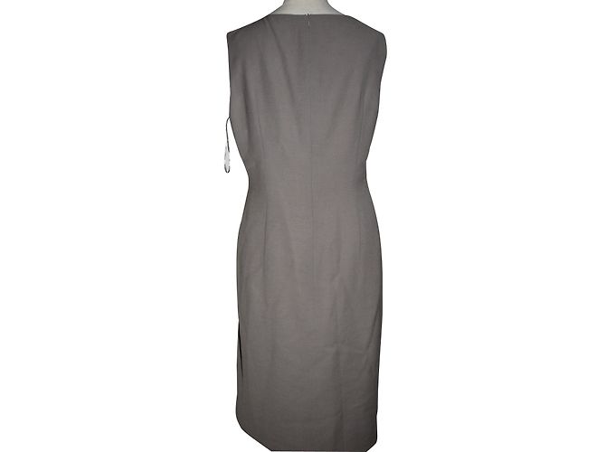Escada ärmelloses Rüschenkleid aus Wollmischung Grau - Ansicht 3