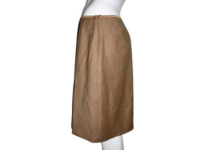 Saia Strenesse de lã e cashmere cor caramelo - vista 2