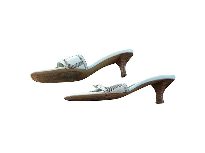 Mules Bally Beige e Marrone Scuro in Tela - vista 2