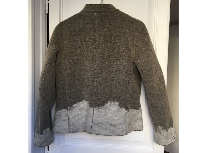 Marithé et François Girbaud Wolljacke Weiß Beige Grau - Ansicht 2