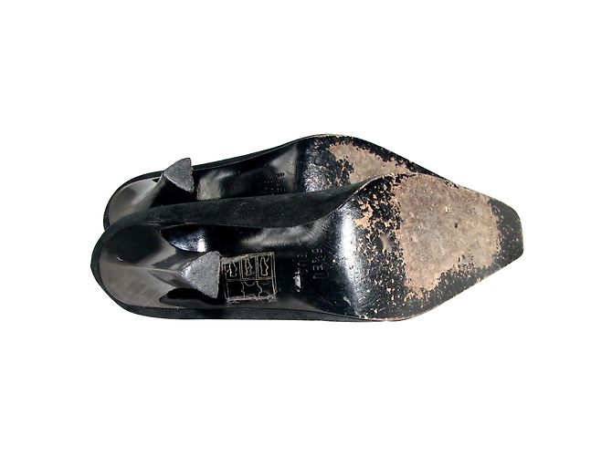 Décolleté Bally in pelle scamosciata neri con lacci in pelle Nero Argento - vista 4