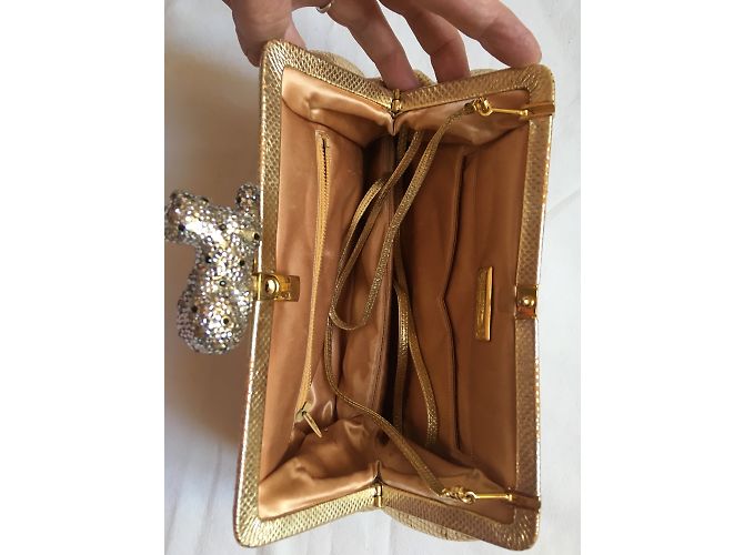 Judith Leiber Sac de soirée-Cuir dorée - vue 11