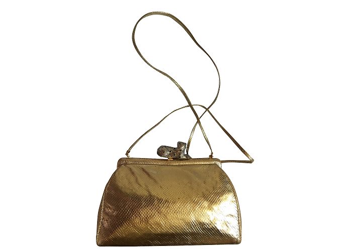 Judith Leiber Sac de soirée-Cuir dorée - vue 2