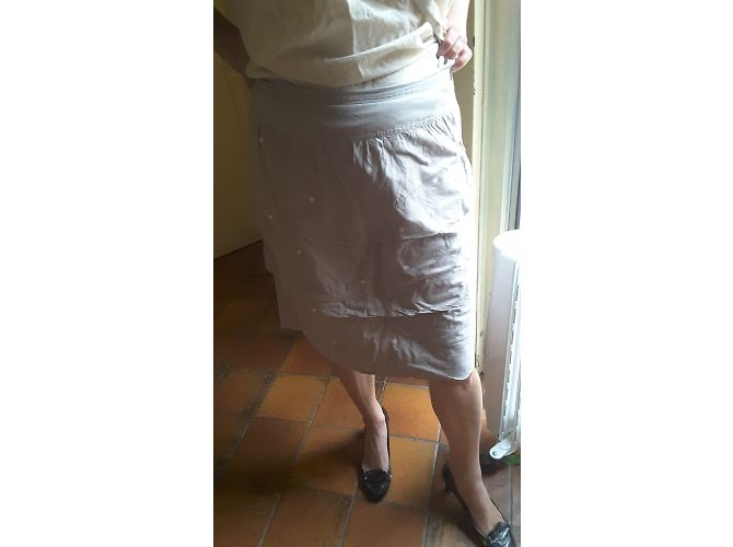 Falda Claudie Pierlot de algodón taupe Gris pardo - vista 3