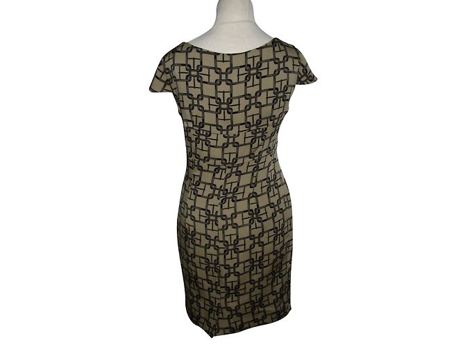 Karen Millen Seidenkleid Schwarz Khaki - Ansicht 2