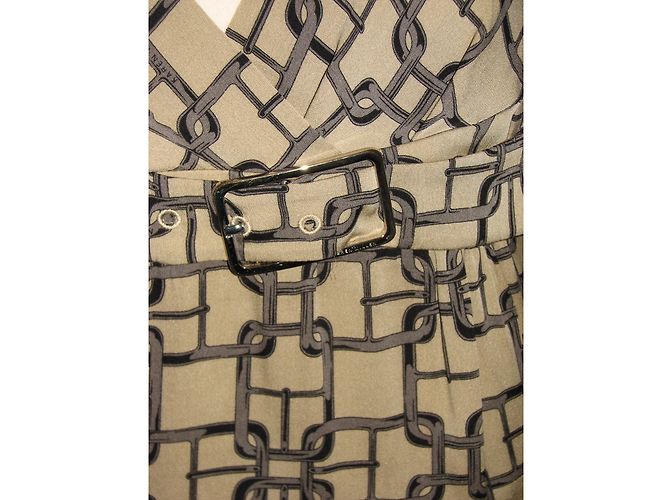 Karen Millen Seidenkleid Schwarz Khaki - Ansicht 3