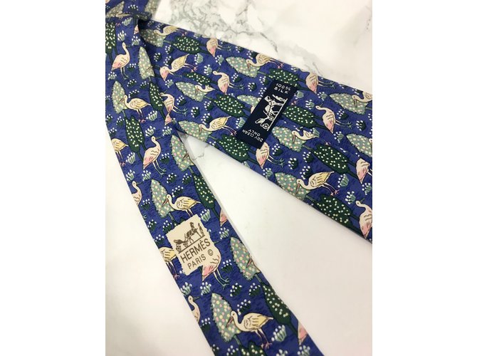 Hermès silk tie Blue - view 2