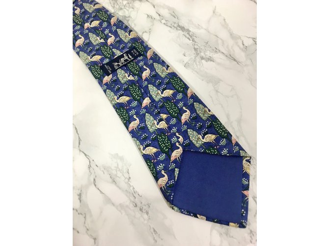 Hermès silk tie Blue - view 3