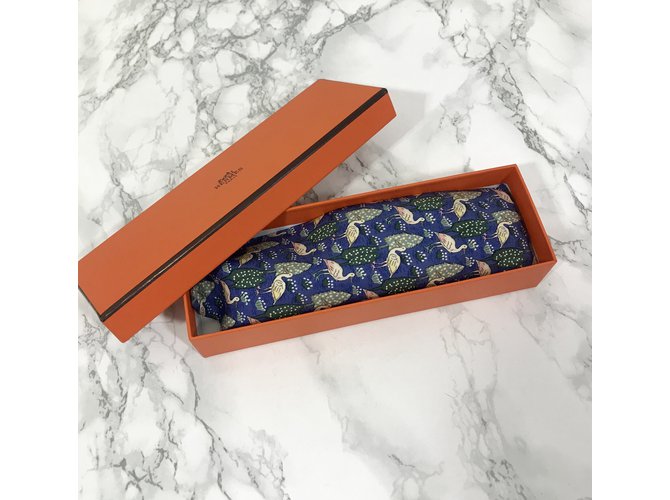 Hermès silk tie Blue - view 4