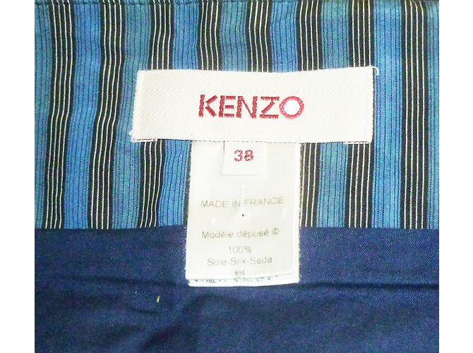 Falda Kenzo de seda con estampado floral blanco y azul Multicolor - vista 3