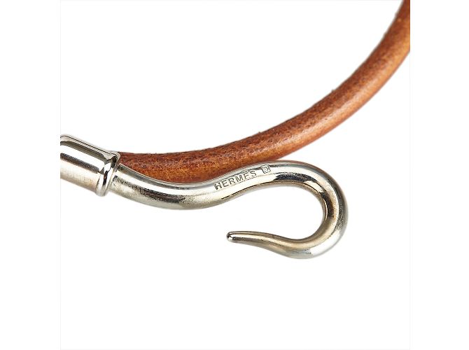 Hermès Bracciale doppio giro con gancio jumbo Marrone Argento - vista 5