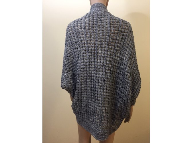 Autre Marque Grauer Strickpullover aus Wolle und Acryl Grösse S - Ansicht 3