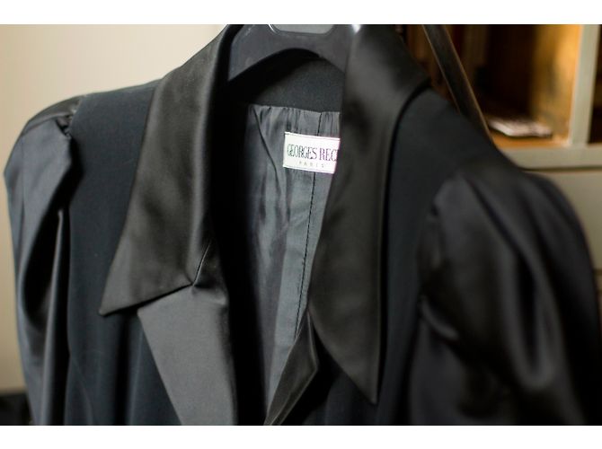 Georges Rech satin winter abendkleid Schwarz - Ansicht 3