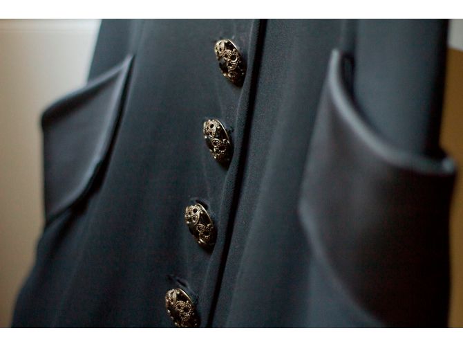 Georges Rech satin winter abendkleid Schwarz - Ansicht 4