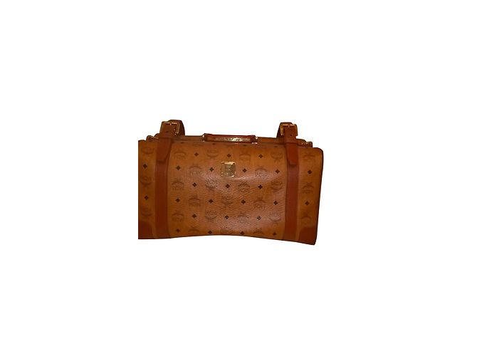 Borsa da viaggio MCM in pelle marrone chiaro - vista 2