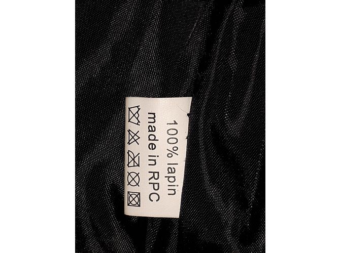 Autre Marque Chaqueta sin mangas de piel de conejo Carla Negra Negro - vista 3