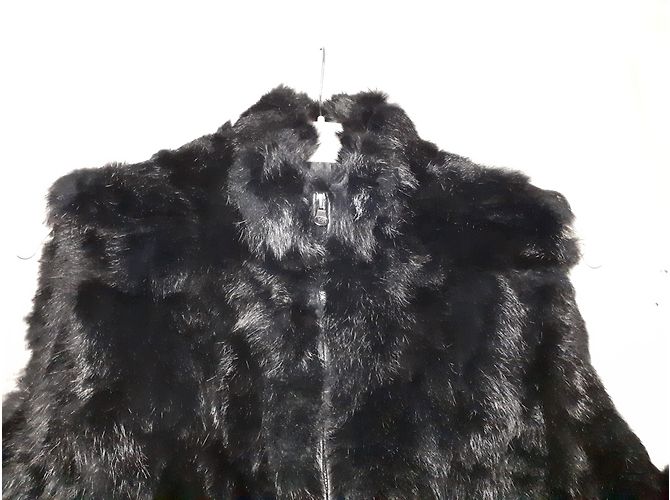 Autre Marque Chaqueta sin mangas de piel de conejo Carla Negra Negro - vista 5