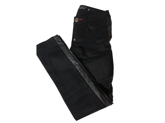 Jeans slim Philipp Plein neri in cotone Nero - vista 2