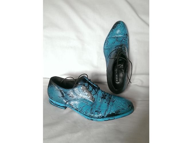 Fratelli Rosseti Scarpe stringate in pelle blu Nero - vista 2