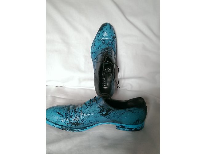 Fratelli Rosseti Scarpe stringate in pelle blu Nero - vista 3