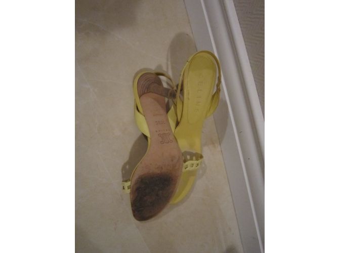 Sandali Céline T in pelle gialla 38.5 Giallo - vista 5