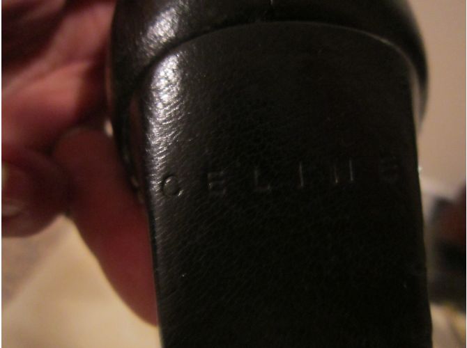 Mocassini Céline T 37.5 C in pelle nera Nero - vista 4