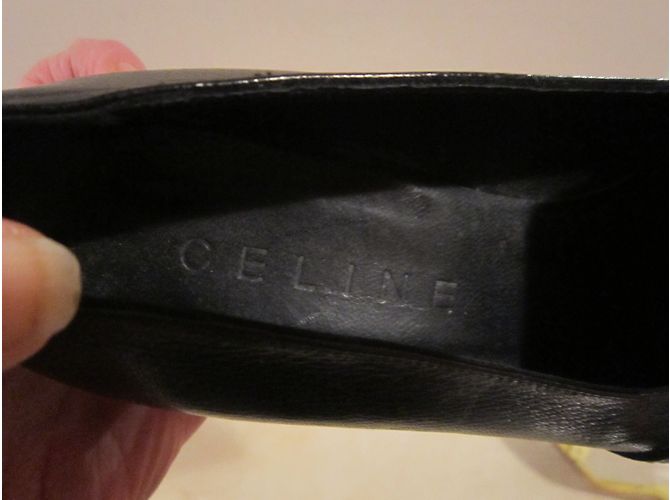Mocassini Céline T 37.5 C in pelle nera Nero - vista 6