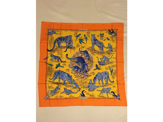 Hermès Tendresse Féline Blu Arancione Giallo - vista 3