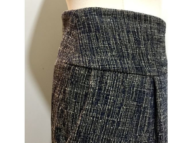 Gonna in tweed blu Hobbs misto lana e viscosa - vista 4