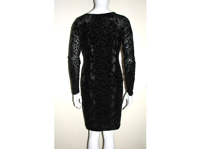 Autre Marque Schwarzes Samt- und Chiffonkleid - Ansicht 3