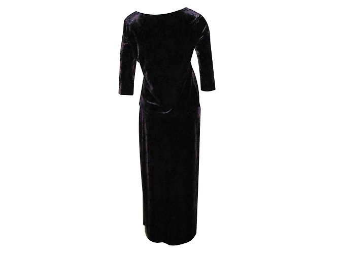 Autre Marque Laura Ashley 2-teiliges Samtkleid lila - Ansicht 2