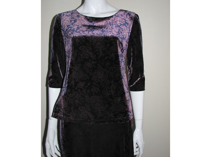 Autre Marque Laura Ashley 2-teiliges Samtkleid lila - Ansicht 3