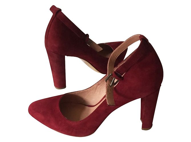 Décolleté Madewell Mary Jane scamosciate bordeaux Bordò - vista 2