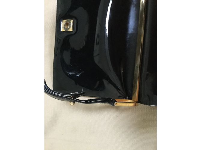 Vintage Sac à main noir en vernis - vue 4