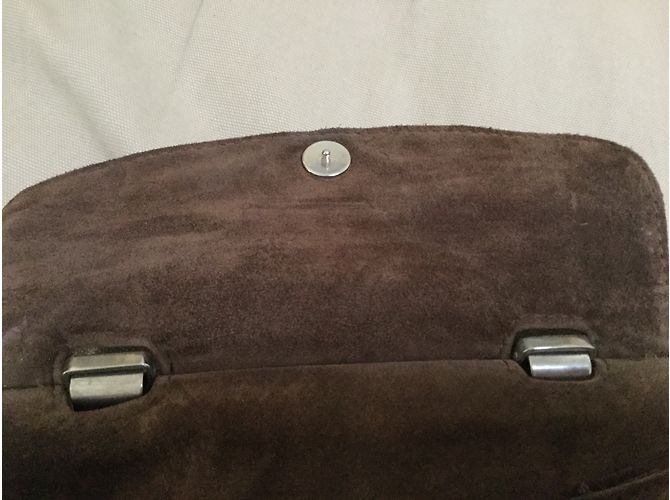 Sac à main Vintage en cuir chocolat - vue 5