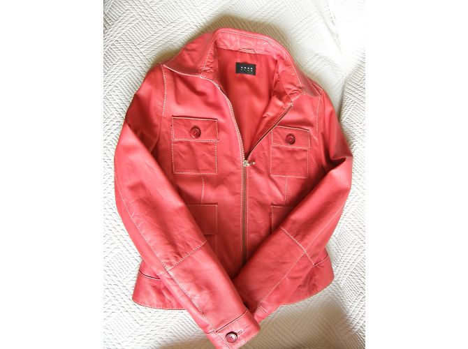 Autre Marque Koan Sign Lederjacke in Rot - Ansicht 3