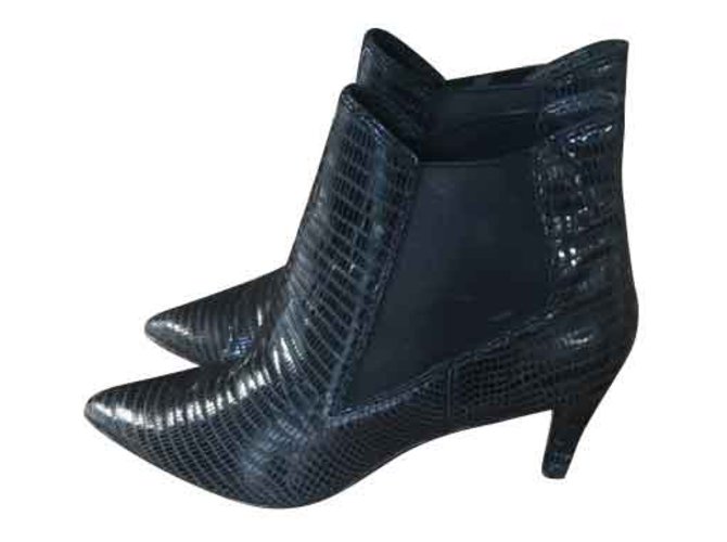 Botas Ash de piel negra efecto pitón Negro - vista 2