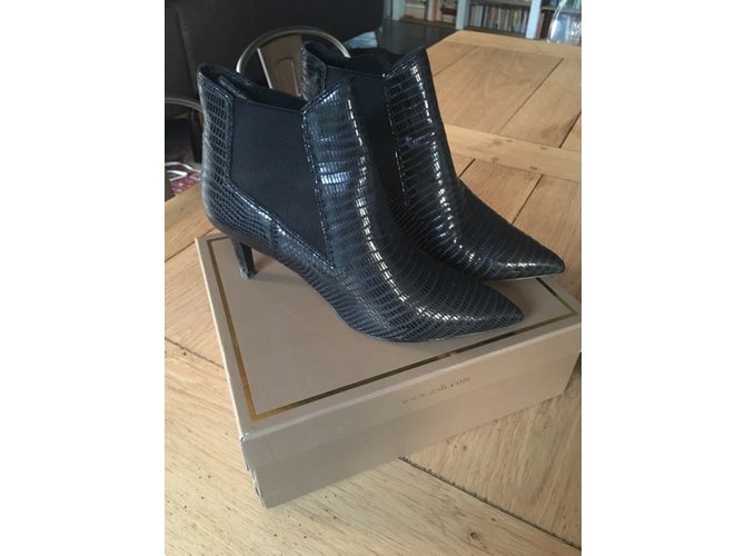 Botas Ash de piel negra efecto pitón Negro - vista 3