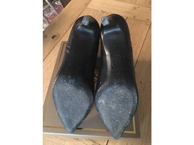 Botas Ash de piel negra efecto pitón Negro - vista 4