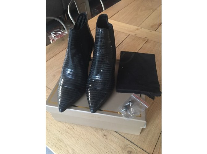 Botas Ash de piel negra efecto pitón Negro - vista 6
