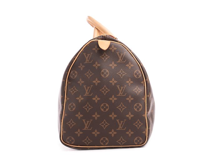 Louis Vuitton Keepall 45 in pelle marrone - vista 4
