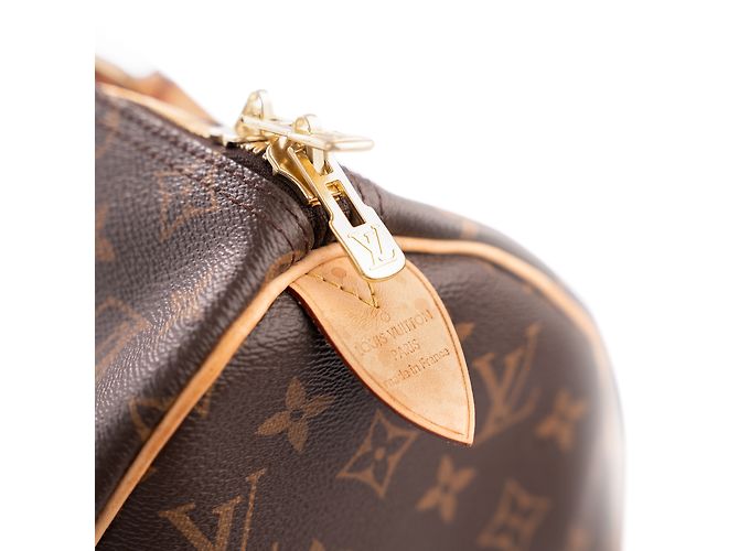 Louis Vuitton Keepall 45 in pelle marrone - vista 5