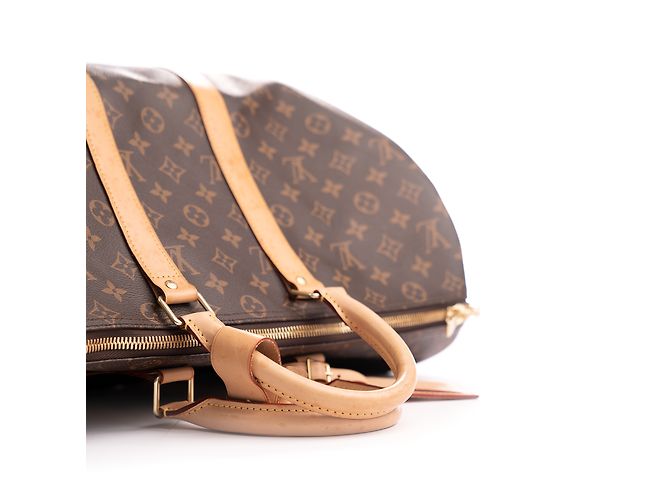 Louis Vuitton Keepall 45 in pelle marrone - vista 8