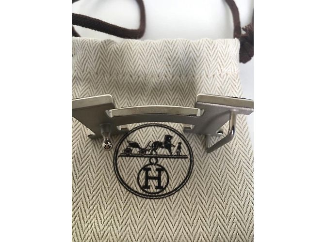 Cinturino Hermès modello "Grille" in metallo argentato, Nuova Condizione! - vista 4