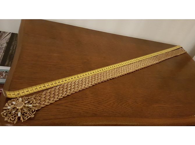 Autre Marque Robert Goossens Geflochteter Metallgürtel Gold Golden - Ansicht 7